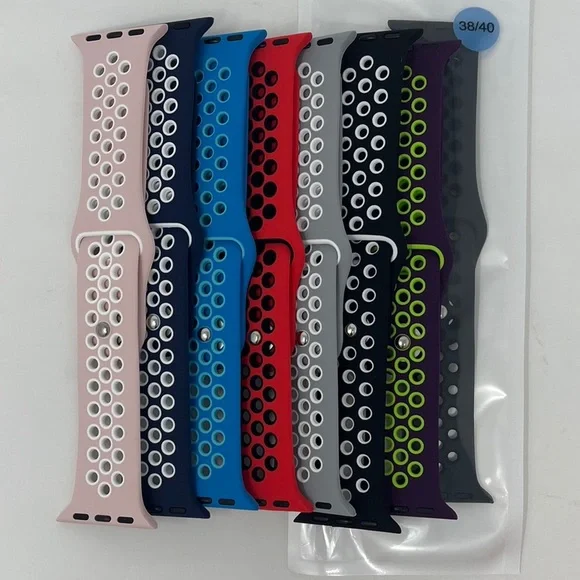 For Apple Watch Silicone Band Strap Series 1/2/3/4/5/6/SE Sports 38/40/42/44mm - Picture 1 of 4